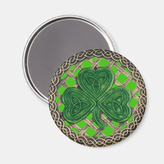 Shamrock and Celtic Knols Magnet Green (Voorkant / Achterkant)