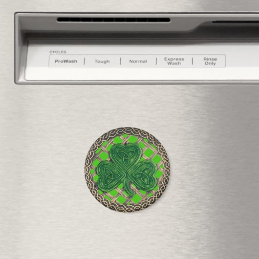 Shamrock and Celtic Knols Magnet Green (Insitu (Vaatwasser))