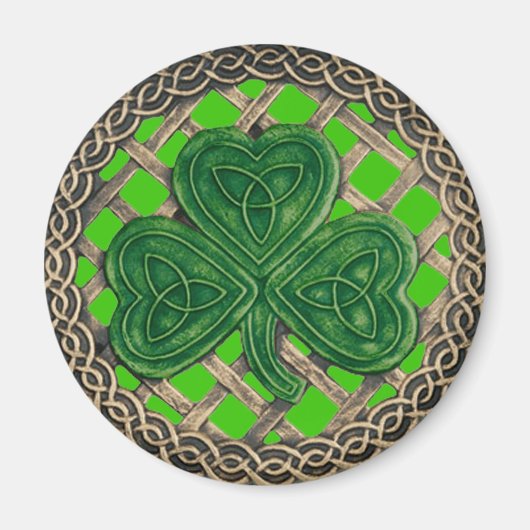 Shamrock and Celtic Knols Magnet Green (Voorkant)