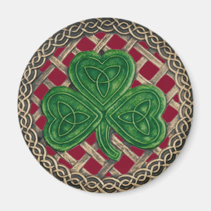 Shamrock and Celtic Knols Magnet Red