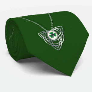 Shamrock and Celtic Knot St Patricks Day Stropdas
