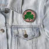 Shamrock and Celtic Knots Button roze (In situ)