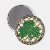 Shamrock and Celtic Knots Magnet Beige (Voorkant / Achterkant)