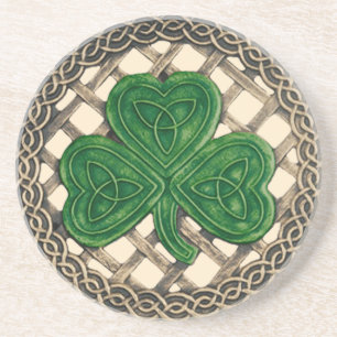 Shamrock and Celtic Knots Onderzetter beige