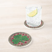 Shamrock and Celtic Knots Onderzetter Red (Zijkant)