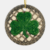Shamrock and Celtic Knots Ornament Beige (Voorkant)