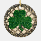 Shamrock and Celtic Knots Ornament Beige (Achterkant)