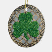Shamrock and Celtic Knots Ornament Grey (Links)
