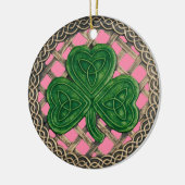 Shamrock and Celtic Knots Ornament Pink (Links)