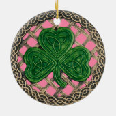 Shamrock and Celtic Knots Ornament Pink (Achterkant)