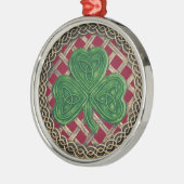 Shamrock and Celtic Knots Ornament Red (Links)