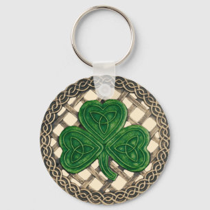 Shamrock and Celtic Knots Sleutelhanger beige