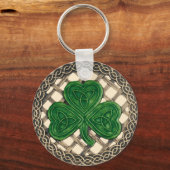 Shamrock and Celtic Knots Sleutelhanger beige (Voorkant)
