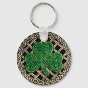 Shamrock and Celtic Knots Sleutelhanger Black