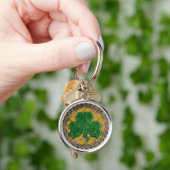 Shamrock and Celtic Knots Sleutelhanger Gold (Hand)