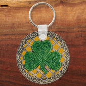 Shamrock and Celtic Knots Sleutelhanger Gold (Voorkant)