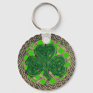 Shamrock and Celtic Knots Sleutelhanger Green