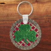 Shamrock and Celtic Knots Sleutelhanger Red (Voorkant)
