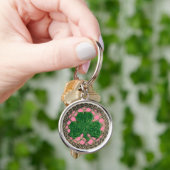 Shamrock and Celtic Knots Sleutelhanger roze (Hand)
