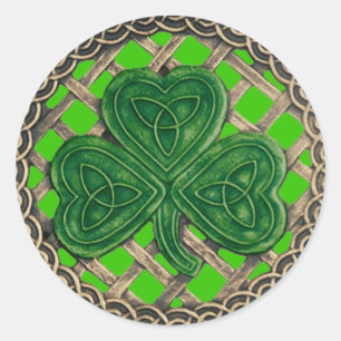 Shamrock and Celtic Knots Stickers Green