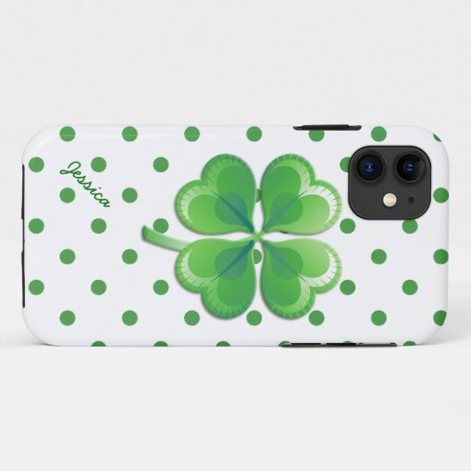 Shamrock and Polka Dots iPhone 5S Case (Achterkant (horizontaal))