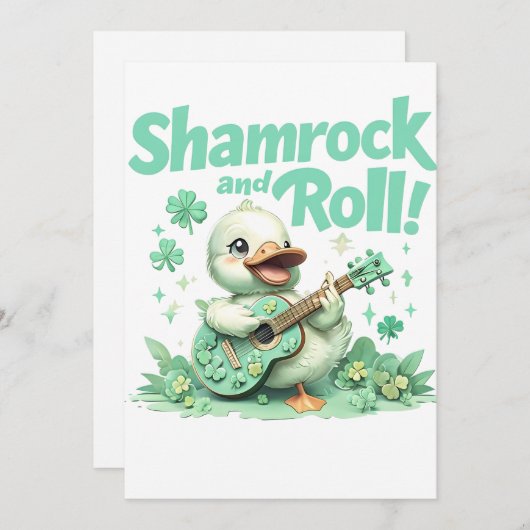 Shamrock and Roll, het feest van St. Patrick’s Day Kaart (Voorkant / Achterkant)