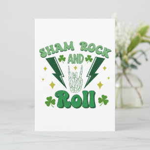 Shamrock And Roll St. Patrick's Dag Feestdagenkaart