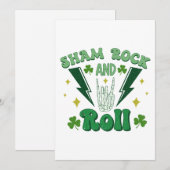Shamrock And Roll St Patrick's Day Feestdagenkaart (Voorkant / Achterkant)