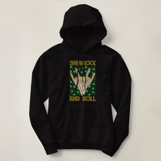 Shamrock and Roll St Patrick's Day Hoodie (Design voorkant)