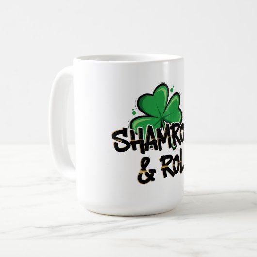 Shamrock and Roll St. Patrick's Day Koffiemok (Voorkant links)