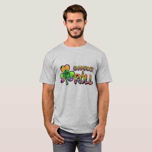 Shamrock and Roll St. Patrick's Day T-shirt (Voorkant volledig)