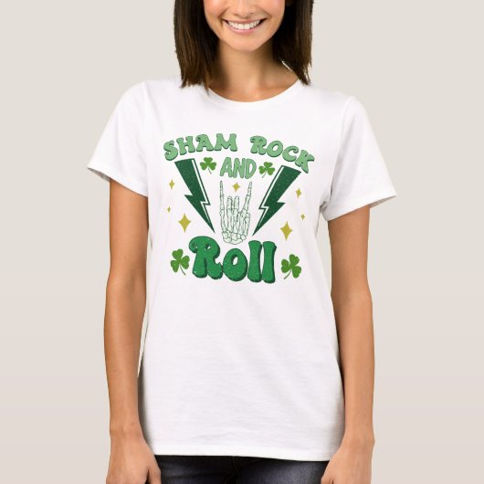 Shamrock and Roll St Patrick's Day T-shirt (Voorkant)