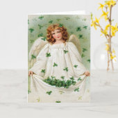 Shamrock Angel St Patrick's Day Kaart (Gele Bloem)