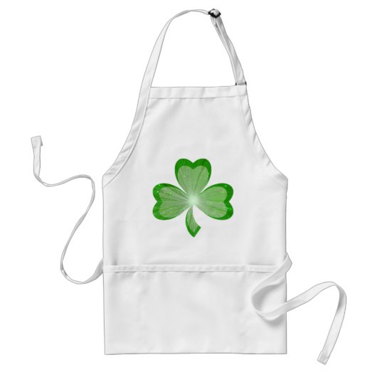 Shamrock apron white standaard schort (Voorkant)