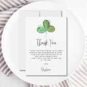 Shamrock-Baby shower Bedankkaart