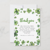 Shamrock | Baby shower bedankpas Bedankkaart (Voorkant)