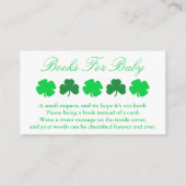 Shamrock Baby shower Books for Baby Informatiekaartje (Voorkant)