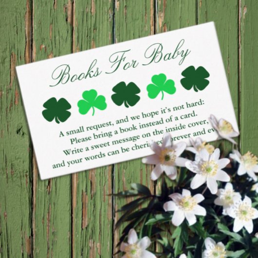 Shamrock Baby shower Books for Baby Informatiekaartje