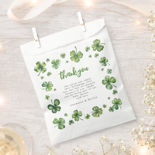 Shamrock | Baby shower Dank u Bedankzakje (Geknipt)
