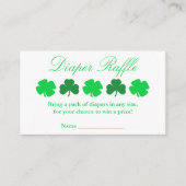 Shamrock Baby shower Diaper Raffle Informatiekaartje (Voorkant)