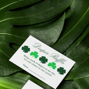 Shamrock Baby shower Diaper Raffle Informatiekaartje