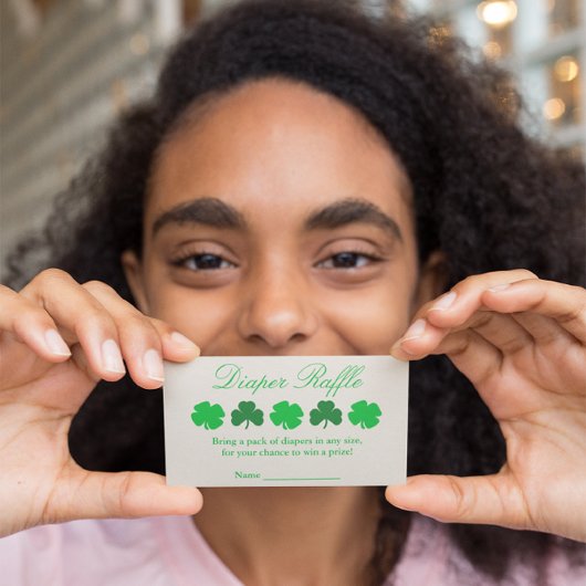 Shamrock Baby shower Diaper Raffle Informatiekaartje