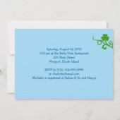 shamrock; baby shower kaart (Achterkant)