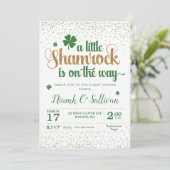 Shamrock baby shower-uitnodiging kaart (Staand voorkant)