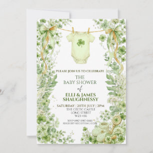 Shamrock babyspeelgoed groene Ierse baby shower Kaart