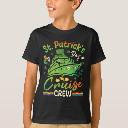 Shamrock Ballonnen St Patrick's Day Cruise Crew T-shirt (Voorkant)