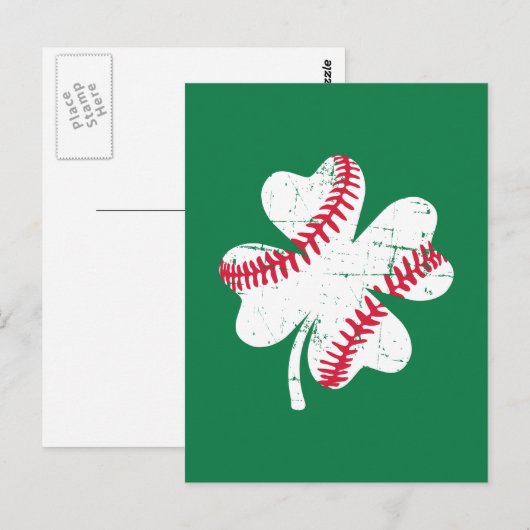 Shamrock Baseball St. Patrick's day Briefkaart (Voorkant / Achterkant)