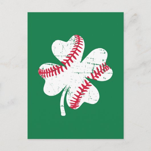 Shamrock Baseball St. Patrick's day Briefkaart (Voorkant)