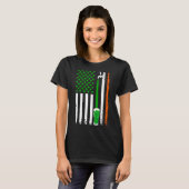 Shamrock Beer American Flag St. Patrick's Day Drin T-shirt (Voorkant volledig)