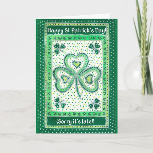 Shamrock Belated St Patrick's Day Kaart (Voorkant)